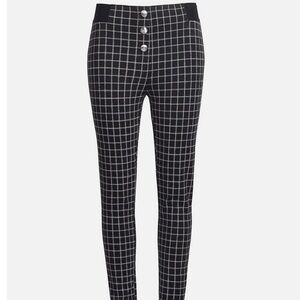 LOFT Plaid Button Leggings